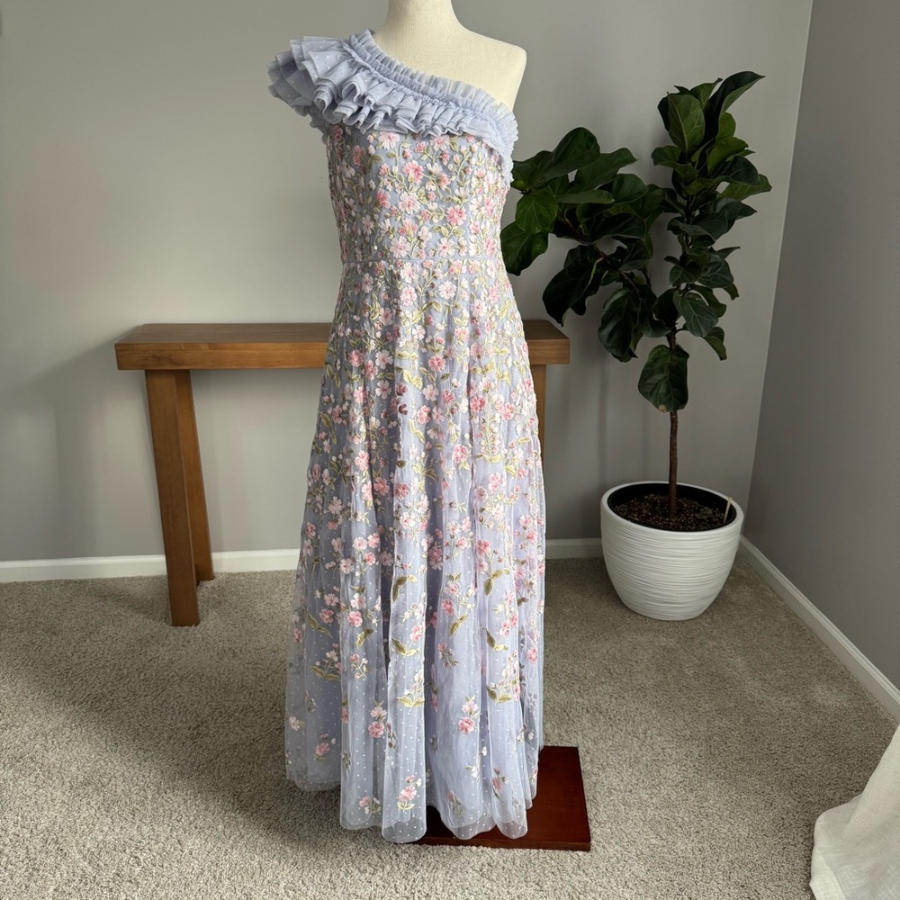 Posy Pirouette One-Shoulder Ankle Gown Needle & Thread